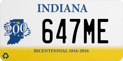 IN license plate 647ME
