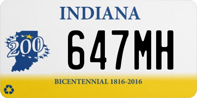 IN license plate 647MH