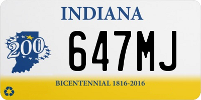 IN license plate 647MJ