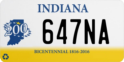 IN license plate 647NA