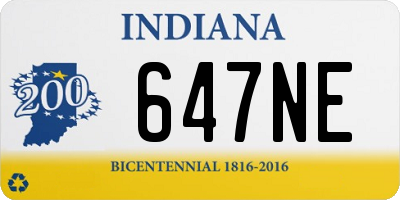 IN license plate 647NE