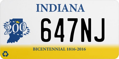 IN license plate 647NJ
