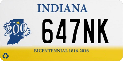 IN license plate 647NK