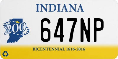 IN license plate 647NP