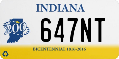 IN license plate 647NT