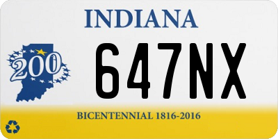 IN license plate 647NX