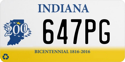 IN license plate 647PG