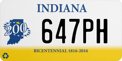 IN license plate 647PH