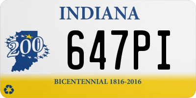 IN license plate 647PI