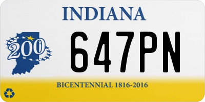 IN license plate 647PN