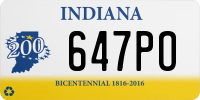 IN license plate 647PO