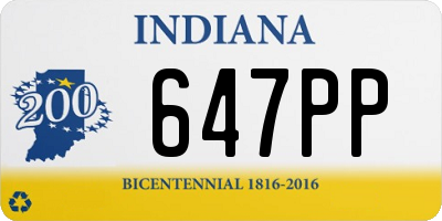 IN license plate 647PP