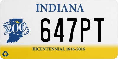 IN license plate 647PT