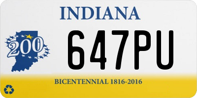 IN license plate 647PU