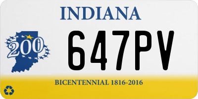 IN license plate 647PV