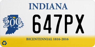 IN license plate 647PX