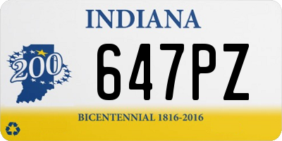 IN license plate 647PZ