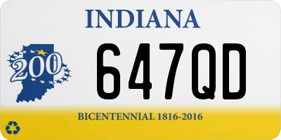 IN license plate 647QD