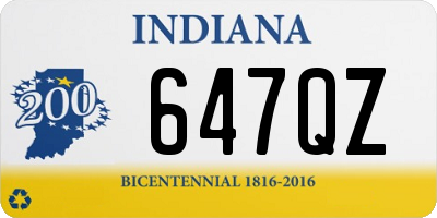 IN license plate 647QZ