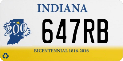 IN license plate 647RB