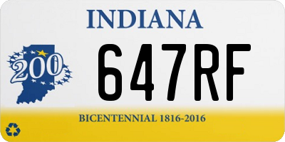 IN license plate 647RF