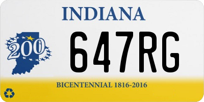 IN license plate 647RG