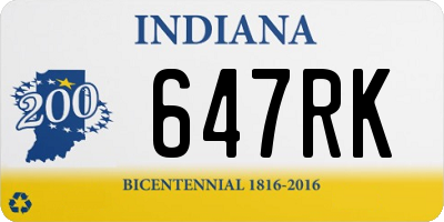 IN license plate 647RK