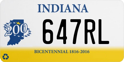 IN license plate 647RL