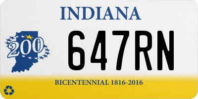 IN license plate 647RN