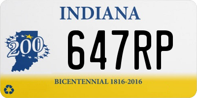 IN license plate 647RP