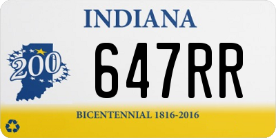 IN license plate 647RR