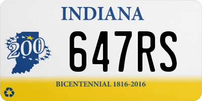 IN license plate 647RS