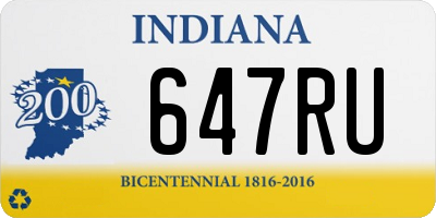 IN license plate 647RU