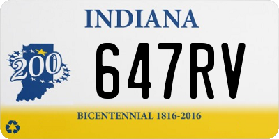 IN license plate 647RV