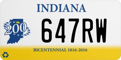 IN license plate 647RW