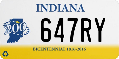 IN license plate 647RY