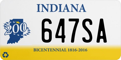 IN license plate 647SA