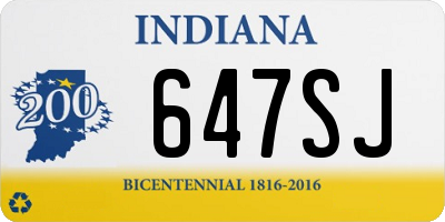 IN license plate 647SJ