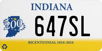 IN license plate 647SL