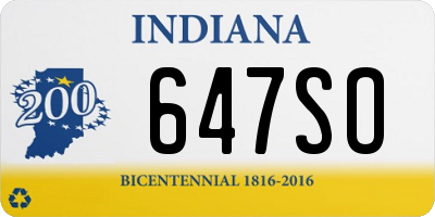 IN license plate 647SO