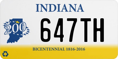 IN license plate 647TH