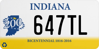 IN license plate 647TL