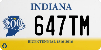 IN license plate 647TM