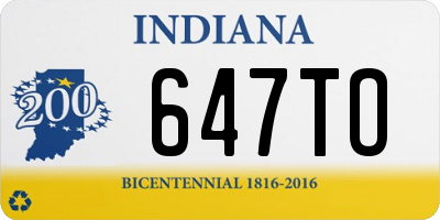 IN license plate 647TO