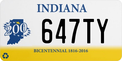 IN license plate 647TY