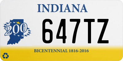 IN license plate 647TZ
