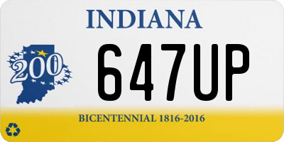 IN license plate 647UP