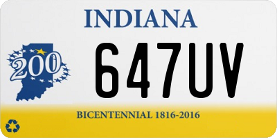 IN license plate 647UV