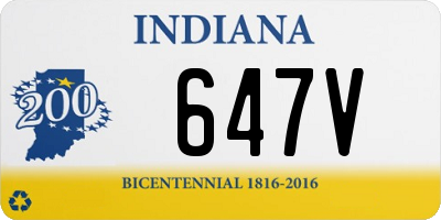 IN license plate 647V