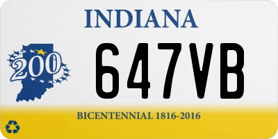 IN license plate 647VB